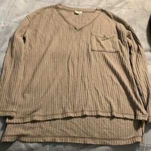 La miel waffle knit top